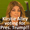 Kirstie Alley voting for Pres. Trump, Mother, actress, Lover of CAPS, lemurs and off color language